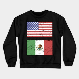 United States Flag & Mexico Flag Crewneck Sweatshirt